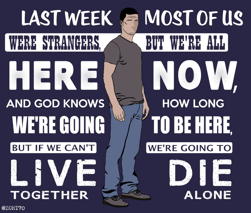 LOST Jack Live together die alone quote tshirt